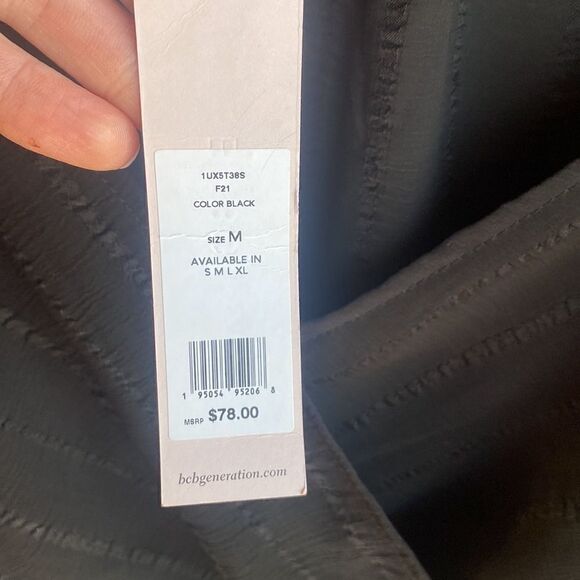 NWT - BCBGeneration Long Ballon Sleeve Wrap Style Sheer Crop Blouse Size: M - Picture 9 of 15